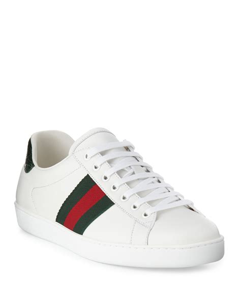 gucci new ace star leather low-top sneakers|Gucci ace sneakers men discounted.